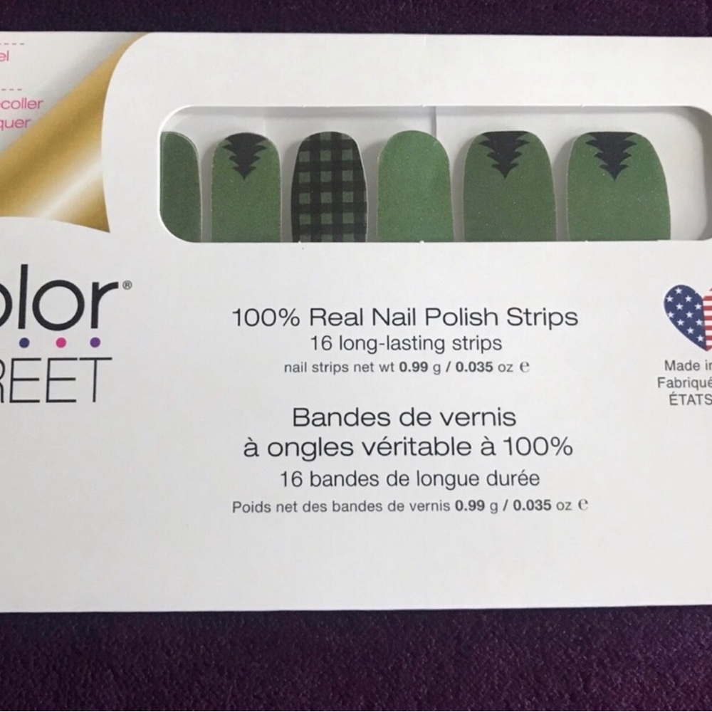 Color street Green Patterned Nail Polish Strips